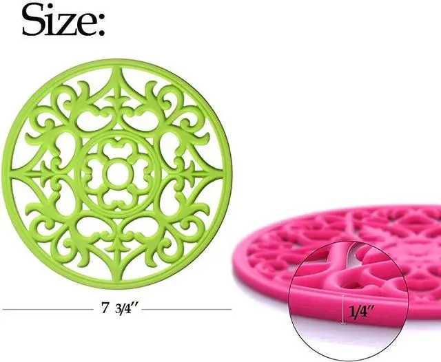 Alt view image 2 of 7 - ME.FAN Trivets for Dishes/Pots/Pans, 3 Pcs Silicone Mats, Flexible/Durable/Non Slip Hot Pads to Protect Table and Counter Top (Teal Blue)