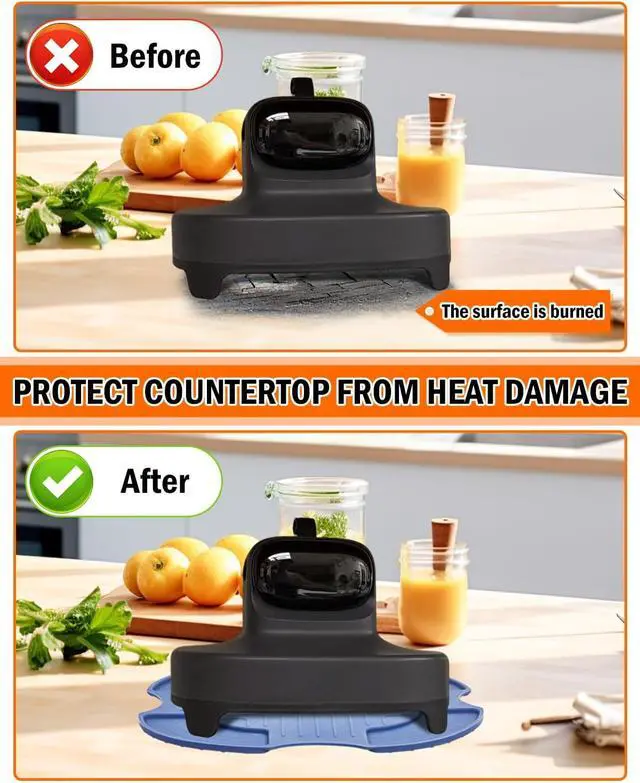 Alt view image 5 of 6 - Heat-Resistant Silicone Mat Compatible with Kismile 5in1 Portable Air Fryer | Reusable Anti-Slip Hot Pads Potholders, Portable Silicone Trivet for Kismile 2.6QT & 4.7QT Glass Containers