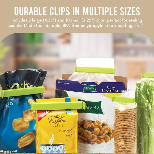 Alt view image 3 of 7 - LINDEN SWEDEN Twixit! Bag Clips - Set of 15 - Keep Food Fresh, Prevent Spillage - Great for Storage and Organization - Microwave, Freezer and Dishwasher-Safe - BPA-Free