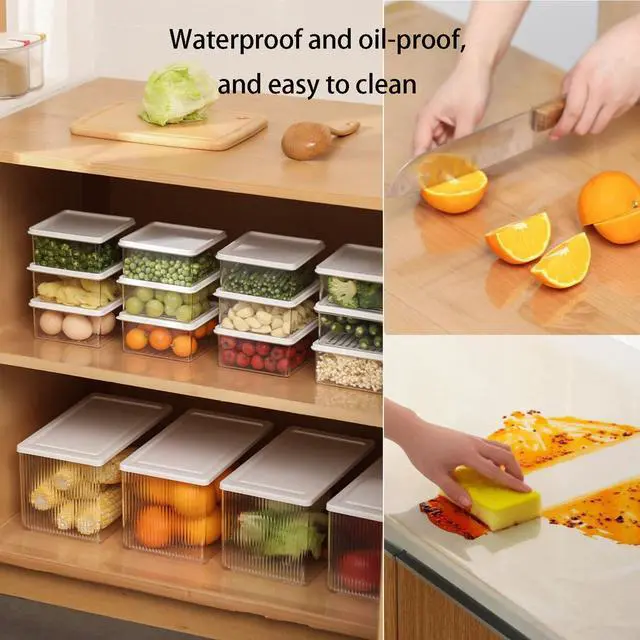 Alt view image 3 of 7 - Clear Peel and Stick Wallpaper, Self-Adhesive Kitchen Backsplash Wall Tile Protector, Oil Proof Waterproof Contact Paper for Kitchen Cabinets, Whiteboard, Shelf Drawer Liner (15.7" x 78.8")