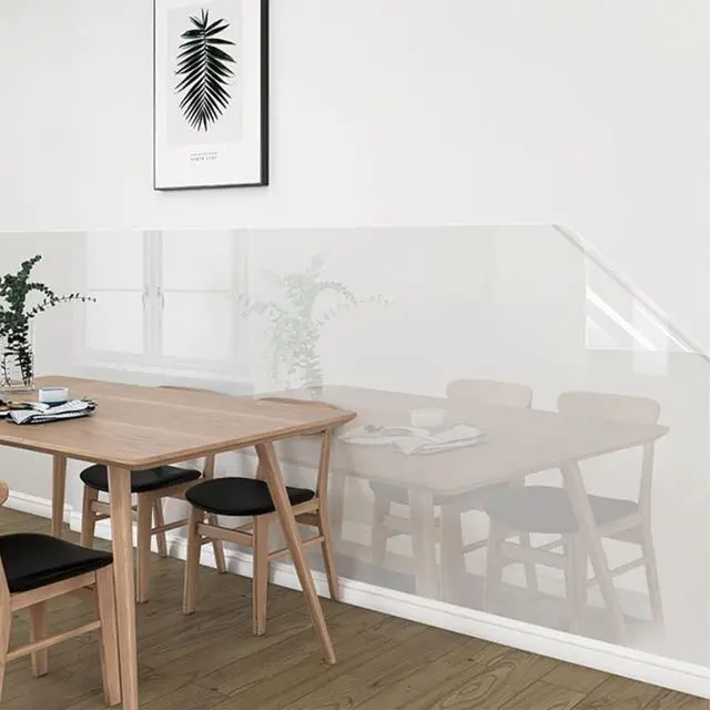 Alt view image 6 of 7 - Clear Peel and Stick Wallpaper, Self-Adhesive Kitchen Backsplash Wall Tile Protector, Oil Proof Waterproof Contact Paper for Kitchen Cabinets, Whiteboard, Shelf Drawer Liner (15.7" x 78.8")