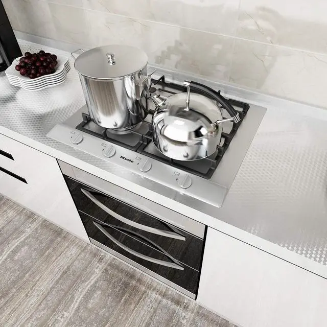 Alt view image 3 of 7 - ZODIFEVI Kitchen Backsplash Stickers,15.7X196.9 inch, Self Adhesive Drawer Liner Peel and Stick Foil Wallpaper Cabinets Shelf Sticker (0.4M5M, Cube Texture-Silver)
