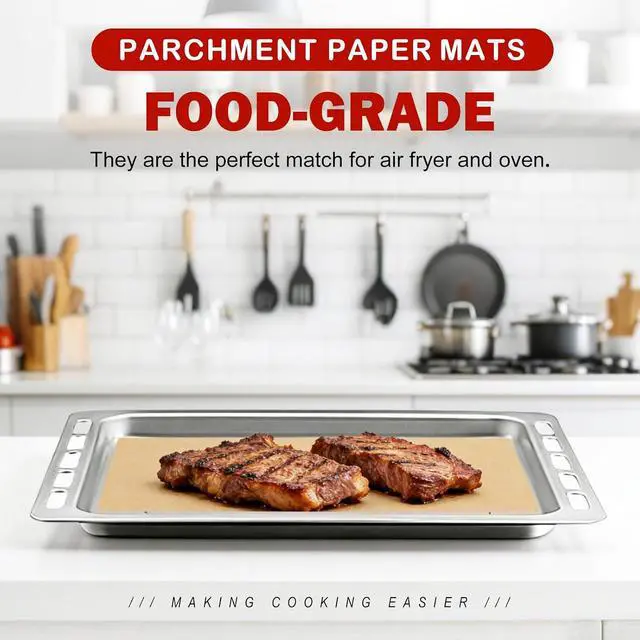Alt view image 7 of 7 - 120Pcs Air Fryer Parchment Paper Liners Compatible with Gourmia GTF7460 Toaster Oven Air Fryer Combo, Disposable Nonstick Airfryer Paper Sheets Oven Liner for Gourmia French Door Air Fryer Accessories