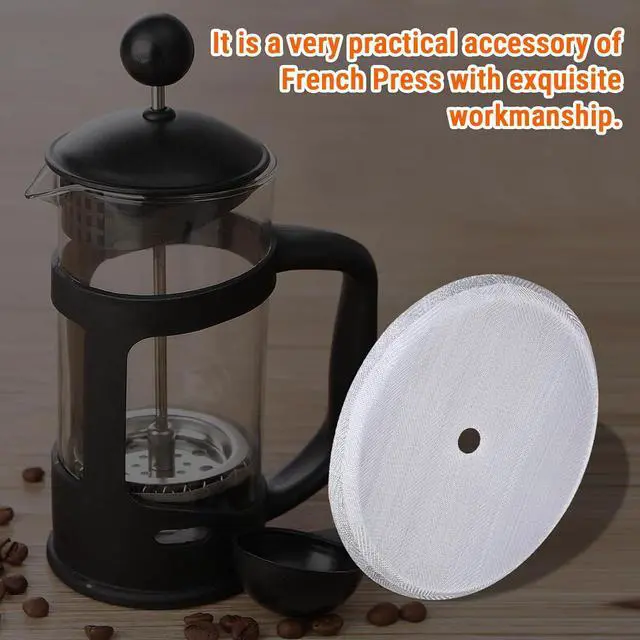 Alt view image 7 of 7 - French Press Coffee Filter Replacement 5 Pack | 304 Food-Grade Stainless Steel, Ultra-Fine 150 Mesh, Even Extraction, Easy Cleaning, Fits 8cm French Press