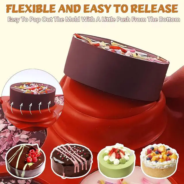 Alt view image 5 of 7 - 3Pcs Chocolate Cover Cookie Silicone Molds, 12-Cavity Round Cylinder Silicone Chocolate Cover Cookie Mold, Non-Stick Baking Mold for Mini Cakes, Jelly, Candy