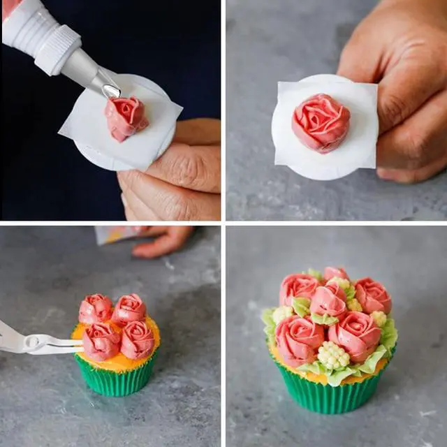 Alt view image 2 of 7 - Dr.Pedi 5 Pieces Rose Flower Piping Tips Set Cake Decorating Tips Icing Piping Nozzles Set Cupcake Decorating Kit Cupcake Pastry Tool