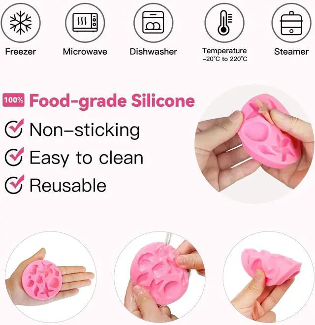 Alt view image 3 of 7 - 3 Pcs Marine Theme Silicone Molds, Fondant Cake Mold Seashell Starfish Conch Silicone Baking Mold Mermaid Tail Clay Molds for Cupcake Cake Decoration Chocolate Candy DIY Crafts Roxjaejae