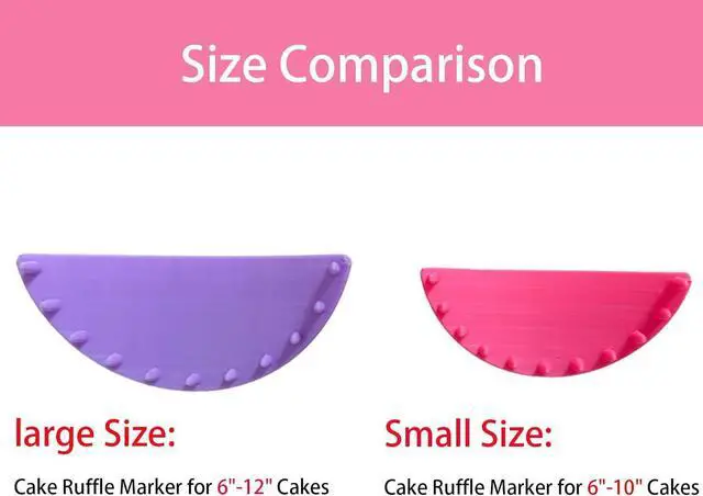 Alt view image 4 of 7 - 2 PCS Cake Arch Guide Tool, Cake Piping Guide Tool, Ruffle Guide Stencil, Cake Decorating Tools, Cake Ruffle Marker for 6"-10" Cakes