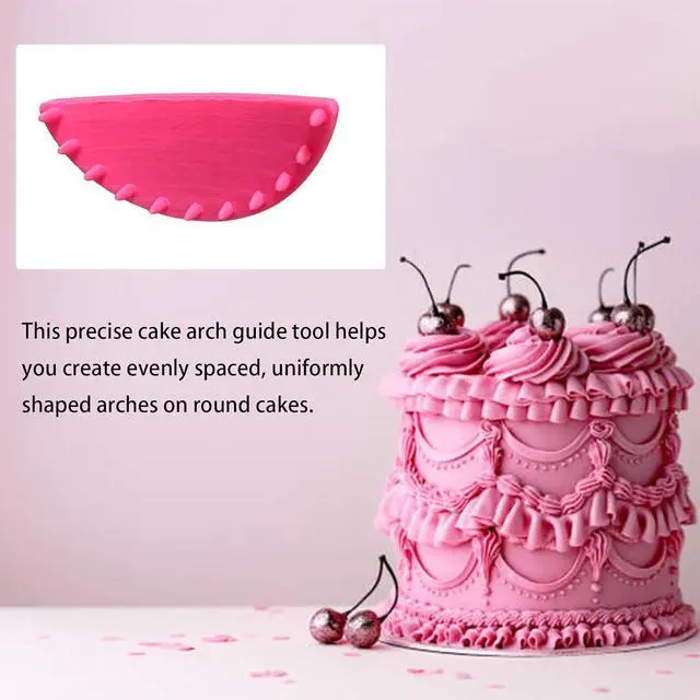 Alt view image 5 of 7 - 2 PCS Cake Arch Guide Tool, Cake Piping Guide Tool, Ruffle Guide Stencil, Cake Decorating Tools, Cake Ruffle Marker for 6"-10" Cakes