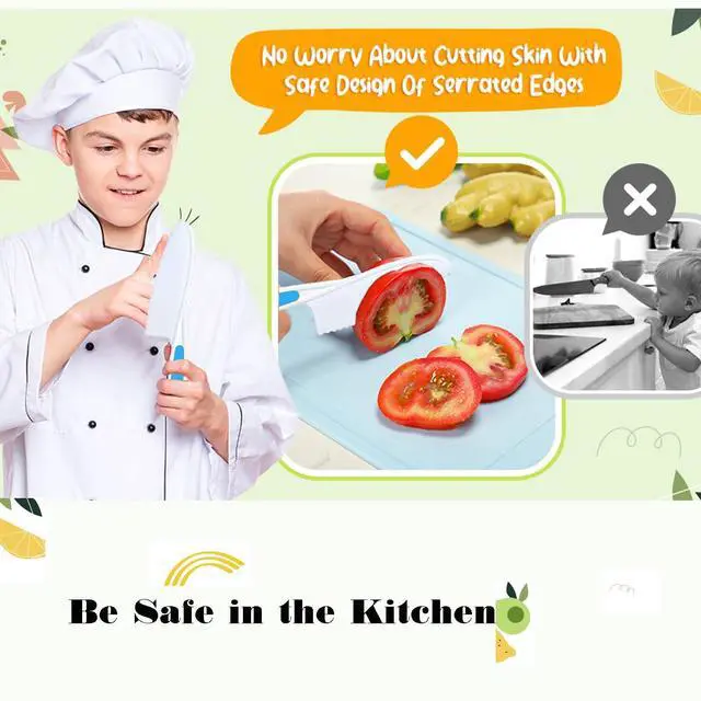 Alt view image 2 of 6 - Knives for Kids, 6-Piece Kitchen Cooking and Baking Knife Set, Children's Knives for Real Cooking, BPA-Free Kids' Toddler Tool