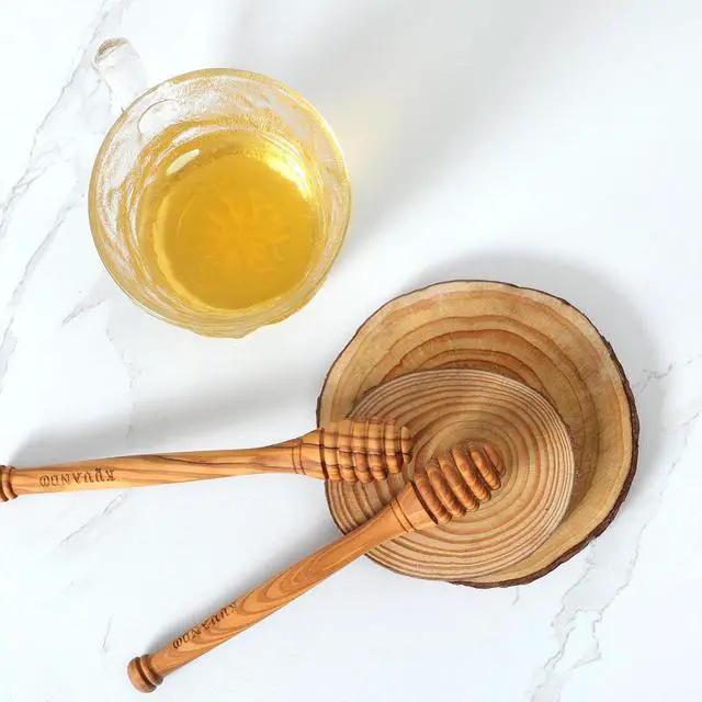 Alt view image 5 of 6 - Traditional Olive Honey Dippers - Durable & Warp-Resistant, Preserves Honey Purity, 1pcs, 6.3 Inch