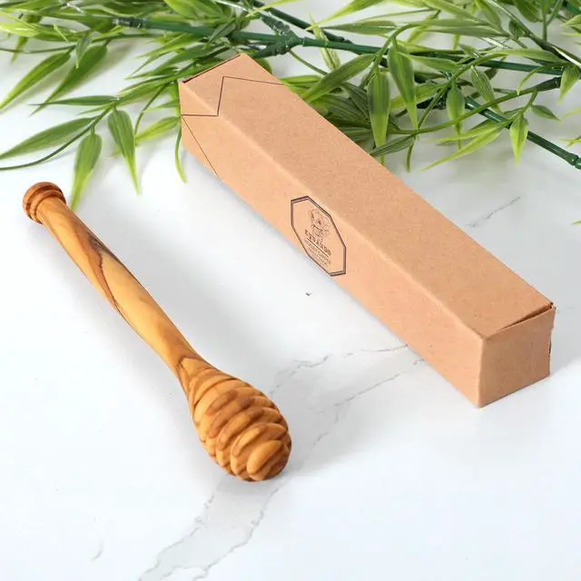 Alt view image 4 of 6 - Traditional Olive Honey Dippers - Durable & Warp-Resistant, Preserves Honey Purity, 1pcs, 6.3 Inch
