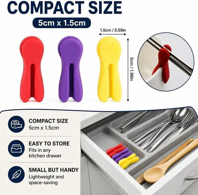 Alt view image 4 of 7 - 3Pcs Silicone Pot Clip Spoon Rest, Utensil Pot Clip Heat Resistant Kitchen Utensil Holder, Bracket Clips Chopstick Cutlery Restsfor Stove Top Rest Kitchen Spoon Holder
