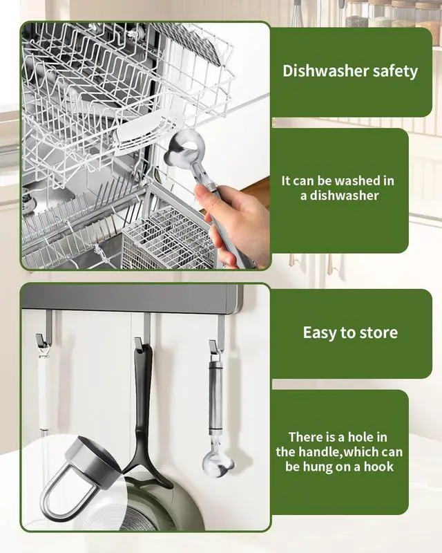 Alt view image 6 of 7 - Cactus Peeler Tool, Cactus Peeler Spoon, Long Handle Knife with Hole, Kitchen Gadget Accessories