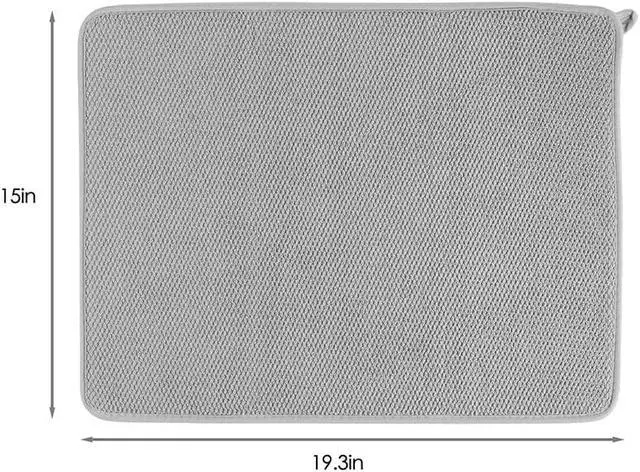 Alt view image 2 of 5 - 2 Pack Dish Drying Mat Absorbent Microfiber Dish Drainer Mats for Kitchen Counter, 20 x 15 Inch Mats for Drying Dishes, Gray