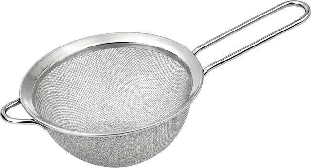 Main image of HiramWare Fine Mesh Strainer, Medium Stainless Steel Colander with Handle, Sieve for Pasta, Rice, Quinoa, Spaghetti, Fruits, Berry, Flour, Veggies, Metal Sifter for Kitchen