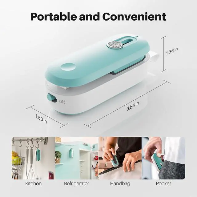 Alt view image 5 of 7 - ODSD 2 in 1 Mini Bag Sealer - Heat Seal and Cutter with Lanyard, Portable Handheld Chip Bag Sealer for Snacks, Candies, Plastic Food Storage (Batteries Included)