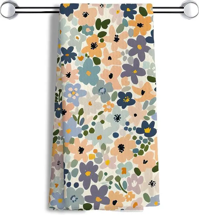 Main image of Floral Kitchen Towels, Vintage Flower Hand Towels for Kitchen Bathroom Decor, Cottagecore Flower Decorative Dish Tea Towels for Kitchen16x24 Inches