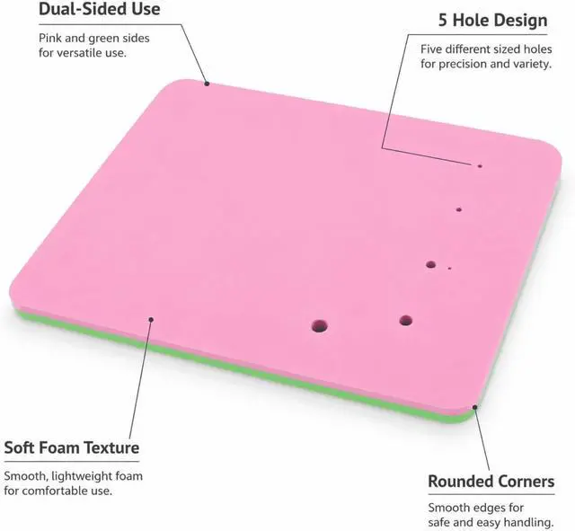 Alt view image 4 of 6 - Fondant Foam Pad with 5 Holes - Silicone Mat for Cake Decorating, Rolling Pin & Clay Tools, Perfect for Fondant, Gum and Air Dry Clay Crafts