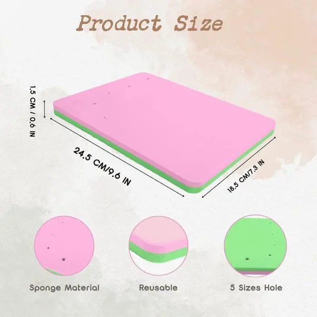 Alt view image 3 of 6 - Fondant Foam Pad with 5 Holes - Silicone Mat for Cake Decorating, Rolling Pin & Clay Tools, Perfect for Fondant, Gum and Air Dry Clay Crafts