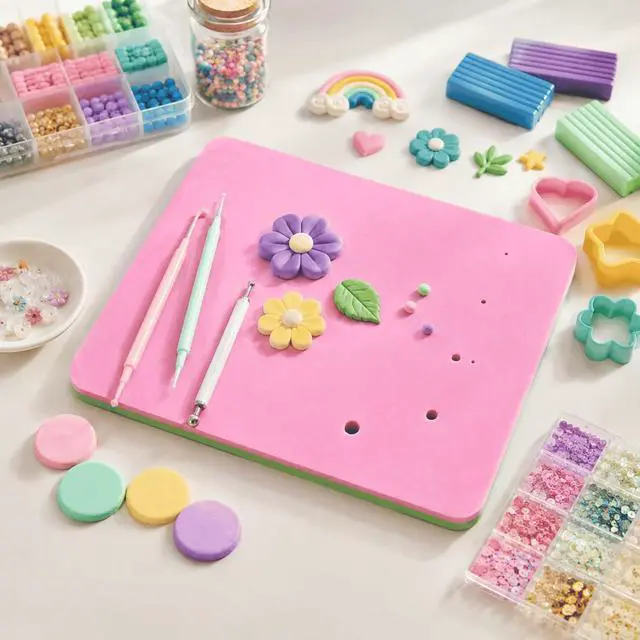 Alt view image 6 of 6 - Fondant Foam Pad with 5 Holes - Silicone Mat for Cake Decorating, Rolling Pin & Clay Tools, Perfect for Fondant, Gum and Air Dry Clay Crafts
