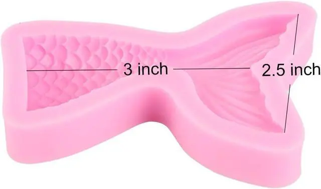 Alt view image 4 of 6 - ScivoKaval Silicone Mermaid Tail Mold Baking Cake Decoration Jelly Sugar Craft Chocolate Fondant Gumpaste Pastry Clay Candy Making Ice Cube Tray Fimo Soap Molds Large and Small Set of 2