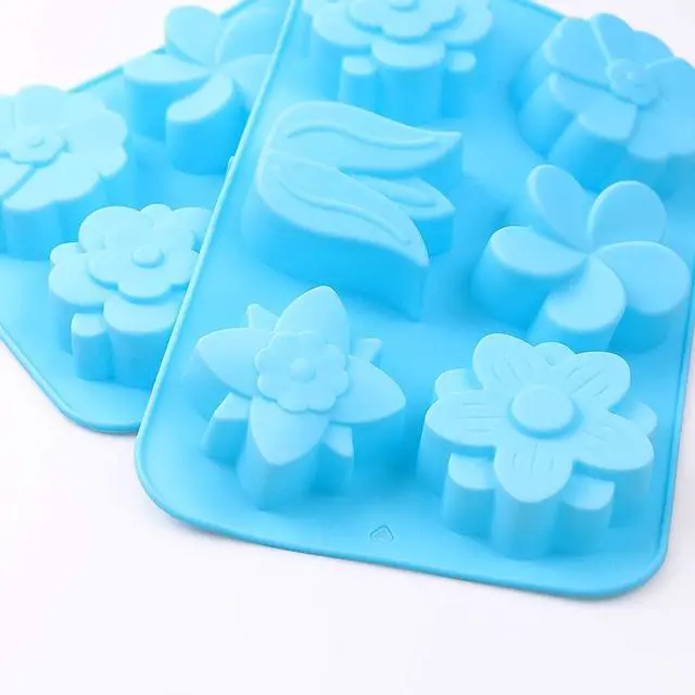 Alt view image 2 of 7 - homEdge 6-Cavity Silicone Flowers Shap Mold, Set of 3PCS Non Stick Silicone Mixed Tulip, Daisy Mold for Candy Chocolate Jelly, Ice Cube 6 Styles Flowers