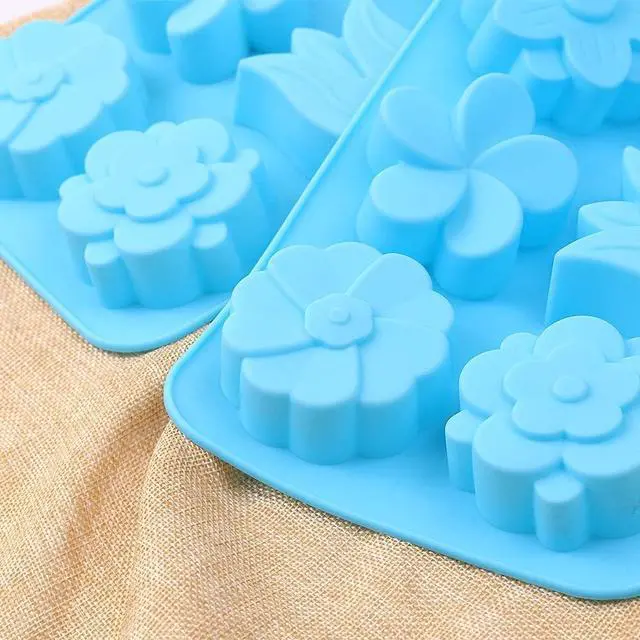 Alt view image 4 of 7 - homEdge 6-Cavity Silicone Flowers Shap Mold, Set of 3PCS Non Stick Silicone Mixed Tulip, Daisy Mold for Candy Chocolate Jelly, Ice Cube 6 Styles Flowers