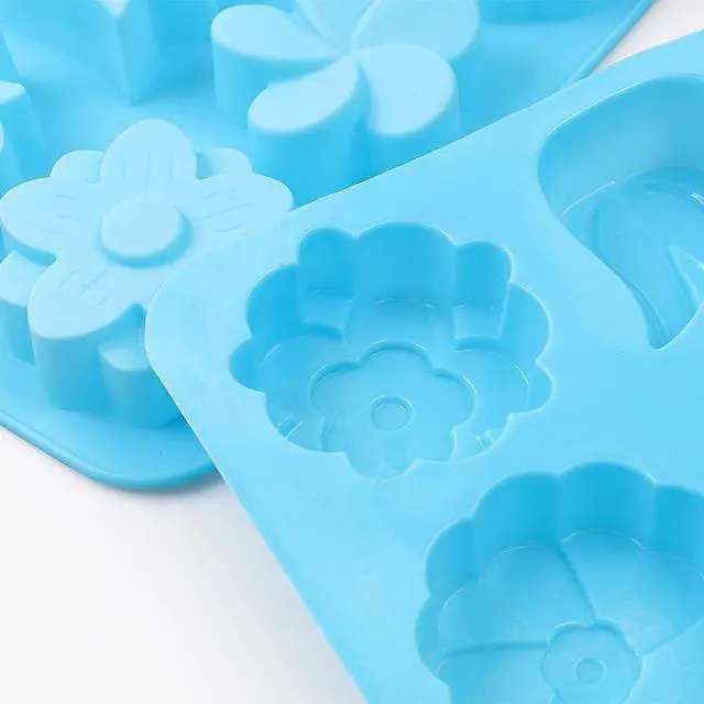Alt view image 3 of 7 - homEdge 6-Cavity Silicone Flowers Shap Mold, Set of 3PCS Non Stick Silicone Mixed Tulip, Daisy Mold for Candy Chocolate Jelly, Ice Cube 6 Styles Flowers