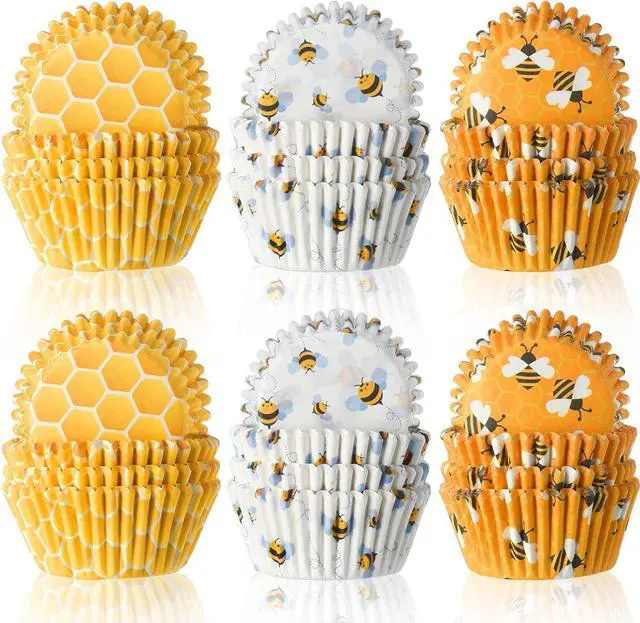 Main image of 300 Count Honey Bee Cupcake Wrappers - Yellow Cupcake Liners for Parties & Celebrations