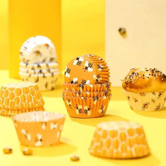 Alt view image 4 of 7 - 300 Count Honey Bee Cupcake Wrappers - Yellow Cupcake Liners for Parties & Celebrations