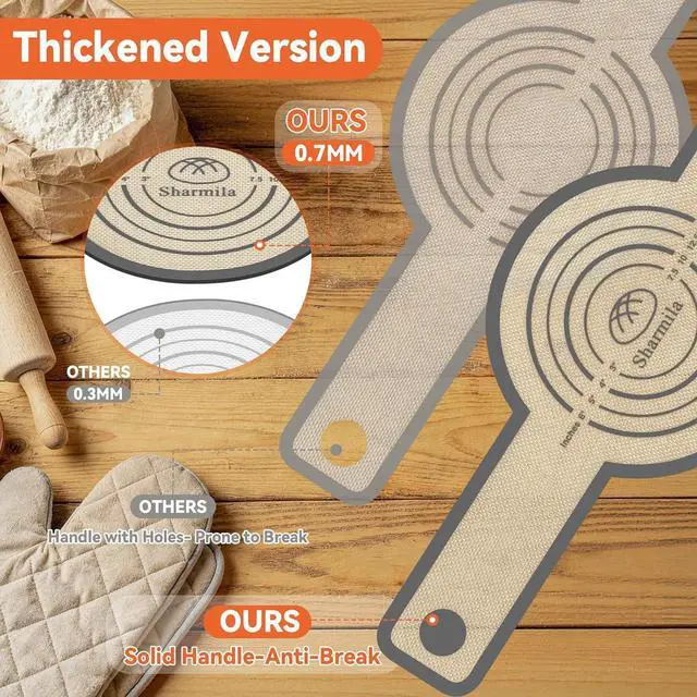 Alt view image 3 of 7 - Sharmila 2Pc Silicone Bread Sling for Dutch Oven Sourdough Baking Tools | 2Pc Bread Sling for Dutch Oven | Silicone Sourdough Baking Supplies | Oval & Round | Long Handles | 500°F | Dishwasher Safe