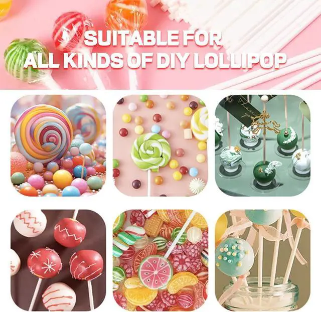 Alt view image 5 of 7 - 100 Pcs Cake Pop Sticks,4 Inch Lollipop Sticks,Treat Sticks for Candy