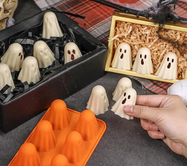 Alt view image 6 of 7 - Kamehame Ghost Silicone Mold, 2 Packs Ghost Chocolate Candy Molds Halloween Silicone Molds for Jelly, Chocolate, Candy, Gummy, Crayon, Resin