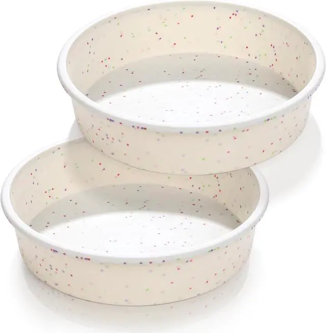 Main image of Vinino 8 Inch Silicone Round Cake Pan, Set of 2 | Ideal for Birthday Cakes, Multi Layer Baking and Homemade Desserts, Flexible Design for Easy Storage