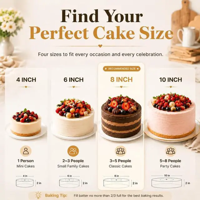 Alt view image 5 of 7 - Vinino 8 Inch Silicone Round Cake Pan, Set of 2 | Ideal for Birthday Cakes, Multi Layer Baking and Homemade Desserts, Flexible Design for Easy Storage