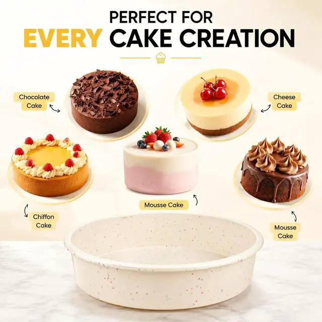 Alt view image 6 of 7 - Vinino 8 Inch Silicone Round Cake Pan, Set of 2 | Ideal for Birthday Cakes, Multi Layer Baking and Homemade Desserts, Flexible Design for Easy Storage