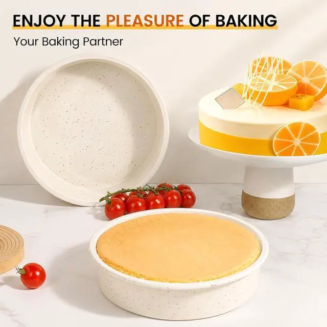 Alt view image 7 of 7 - Vinino 8 Inch Silicone Round Cake Pan, Set of 2 | Ideal for Birthday Cakes, Multi Layer Baking and Homemade Desserts, Flexible Design for Easy Storage