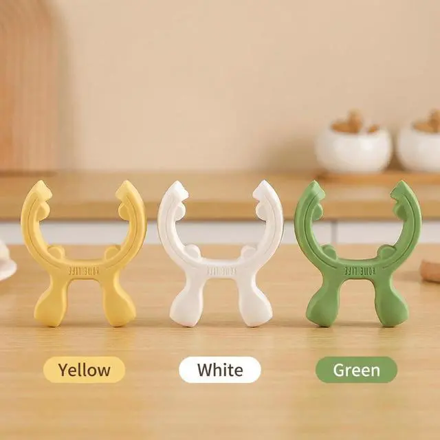 Alt view image 5 of 7 - Winb Silicone Spoon Rest, 3 Pack Non-Slip Pot Clip Spatula Holder, Drip-Free, White, Green, Yellow