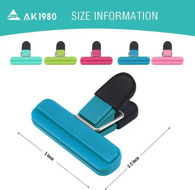 Alt view image 3 of 6 - Bag Clips, AK1980 Kitchen Food Clips for Refrigerator Food Storage Packages, Snack Bags, Photos for Home, Office, School and More