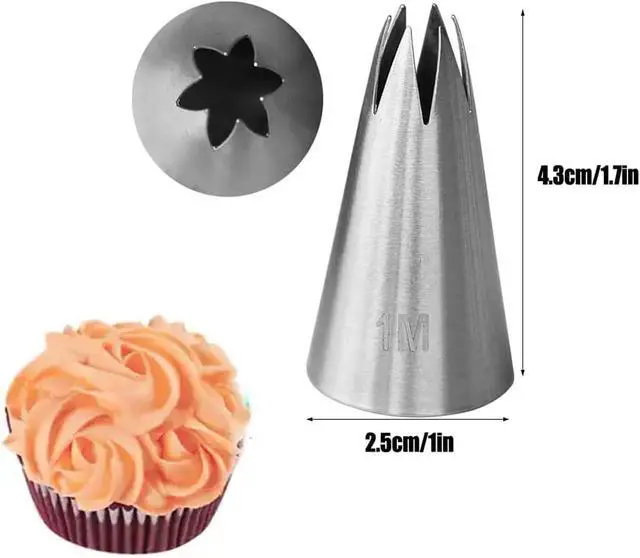 Alt view image 2 of 5 - 4pcs 1M Cake Piping Tips, Cake Decorating Kit,Baking Supplies,Piping Tips,Piping Bags And Tips Set,Frosting Piping Kit,for Cookie Cup cake