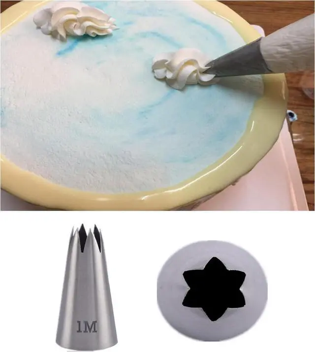 Alt view image 5 of 5 - 4pcs 1M Cake Piping Tips, Cake Decorating Kit,Baking Supplies,Piping Tips,Piping Bags And Tips Set,Frosting Piping Kit,for Cookie Cup cake