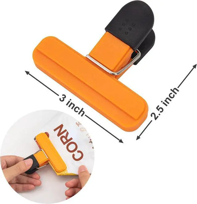 Alt view image 2 of 5 - 12 Pack Chip Clips, Plastic Heavy Duty Seal Grips, 3 x 2.5 Inch | Snack Bag Clip, Food Clips, Heavy Duty Sealing for Food Storage, Ideal for Home, Office, Kitchen, Pantry, Travel, and Party