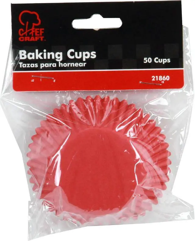 Alt view image 2 of 2 - Chef Craft Classic Cupcake Liners, 50 count, Bright Red