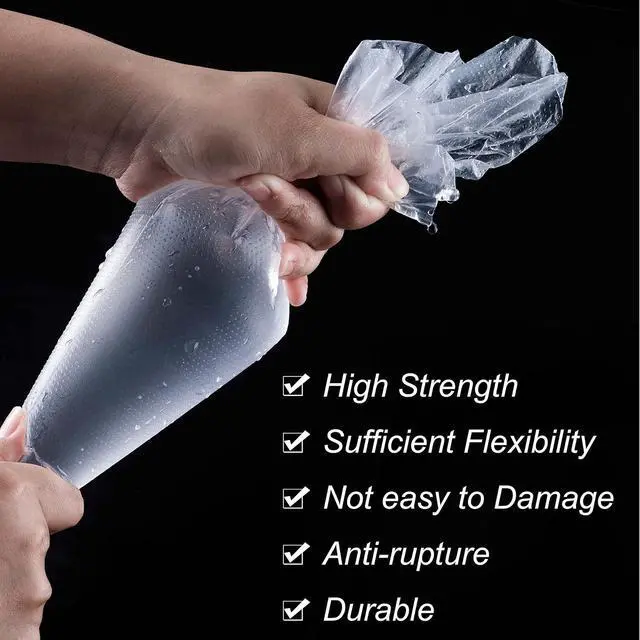 Alt view image 3 of 7 - Piping Bags, Pastry Bags 100PCS 18 Inch, Disposable Icing Piping Bags | Tipless Icing Piping Bag For Cookie/Cake Decorating Supplies, Anti Burst And Non-Slip Thicken Cake Decorating Bags