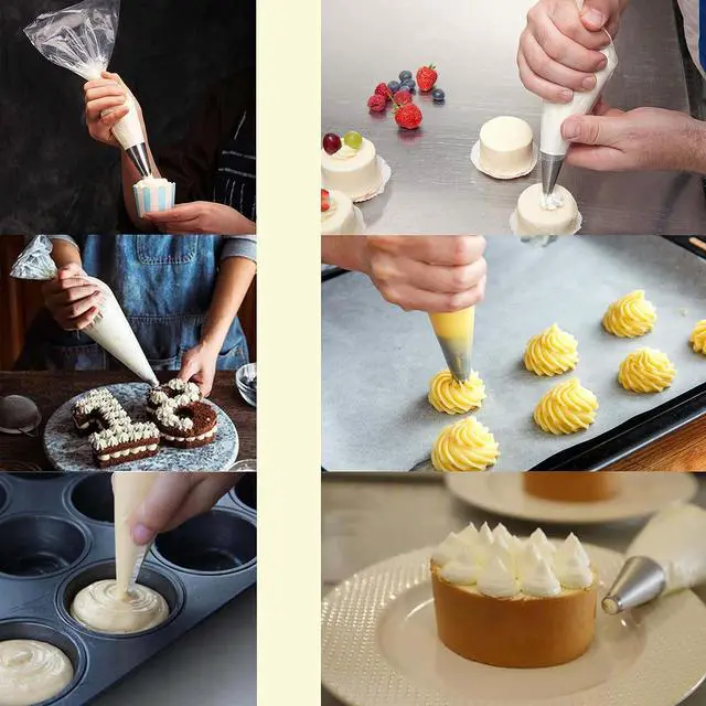 Alt view image 6 of 7 - Piping Bags, Pastry Bags 100PCS 18 Inch, Disposable Icing Piping Bags | Tipless Icing Piping Bag For Cookie/Cake Decorating Supplies, Anti Burst And Non-Slip Thicken Cake Decorating Bags