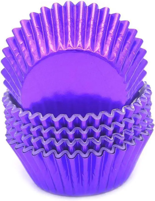 Main image of Standard Purple Foil Cupcake Liners Muffin Baking Cups for Party and More, 100-Count