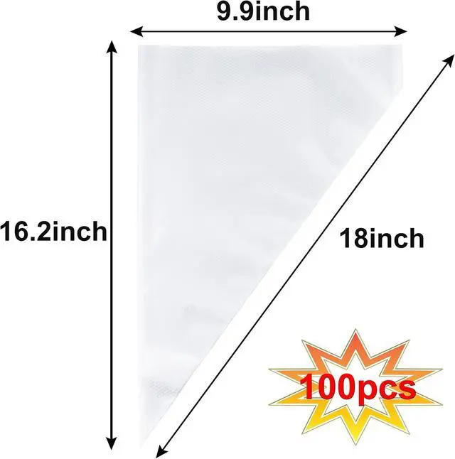 Alt view image 2 of 7 - Piping Bags, Pastry Bags 100PCS 18 Inch, Disposable Icing Piping Bags | Tipless Icing Piping Bag For Cookie/Cake Decorating Supplies, Anti Burst And Non-Slip Thicken Cake Decorating Bags