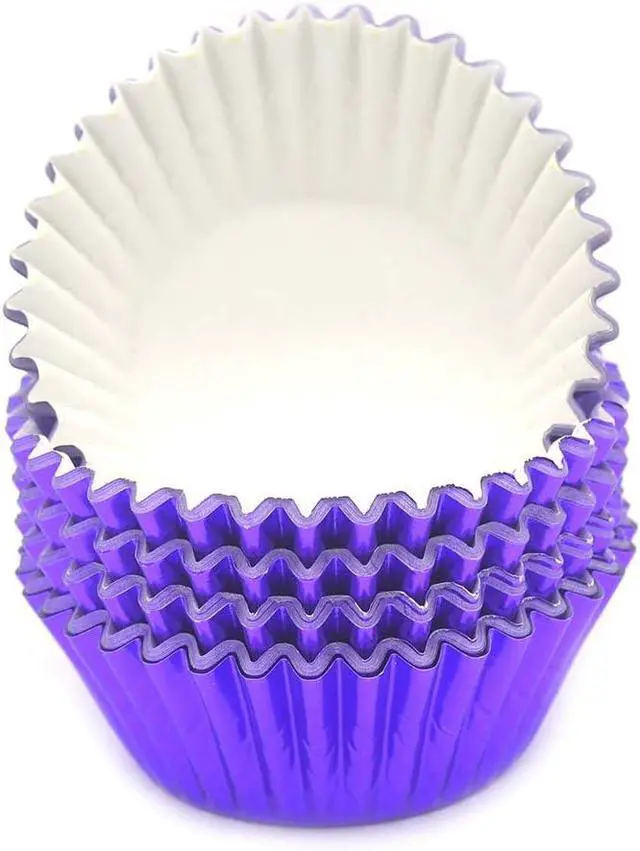 Alt view image 2 of 7 - Standard Purple Foil Cupcake Liners Muffin Baking Cups for Party and More, 100-Count