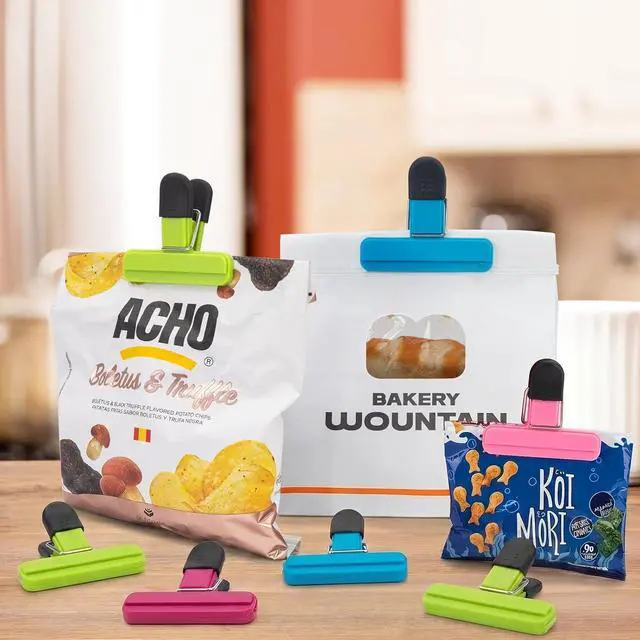 Alt view image 5 of 5 - 12 Pack Chip Clips, Plastic Heavy Duty Seal Grips, 3 x 2.5 Inch | Snack Bag Clip, Food Clips, Heavy Duty Sealing for Food Storage, Ideal for Home, Office, Kitchen, Pantry, Travel, and Party